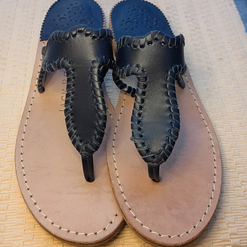 Jack Rogers Midnight Blue Leather Sandals - Picture 5 of 9